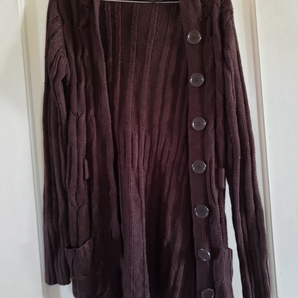 Brown button up cardigan